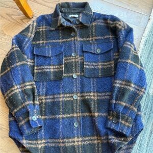 Plaid Wool Blend Shacket